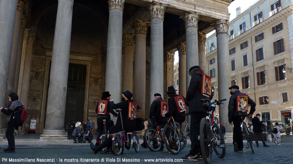 Pantheon - la mostra itinerante -  l'arte al tempo del covid - viola di massimo