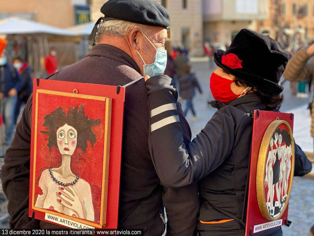 la mostra itinerante -  l'arte al tempo del covid - viola di massimo