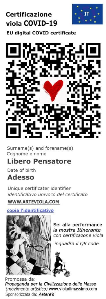 la mostra itinerante, certificavìto viola